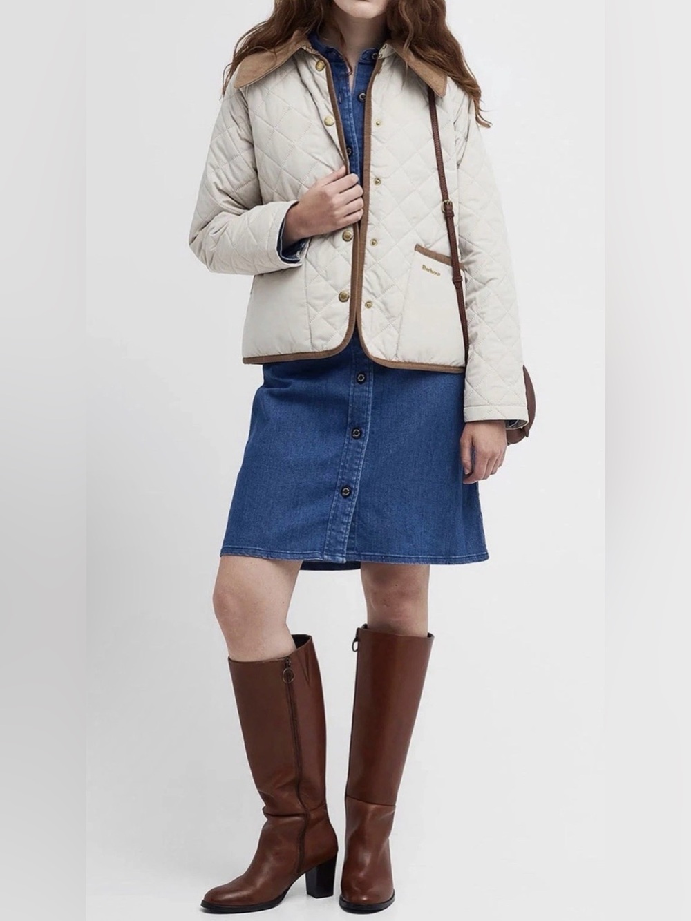 New Barbour Gosford Quilted Jacket In Ivory Size 6 $398 - Picture 2 of 13
